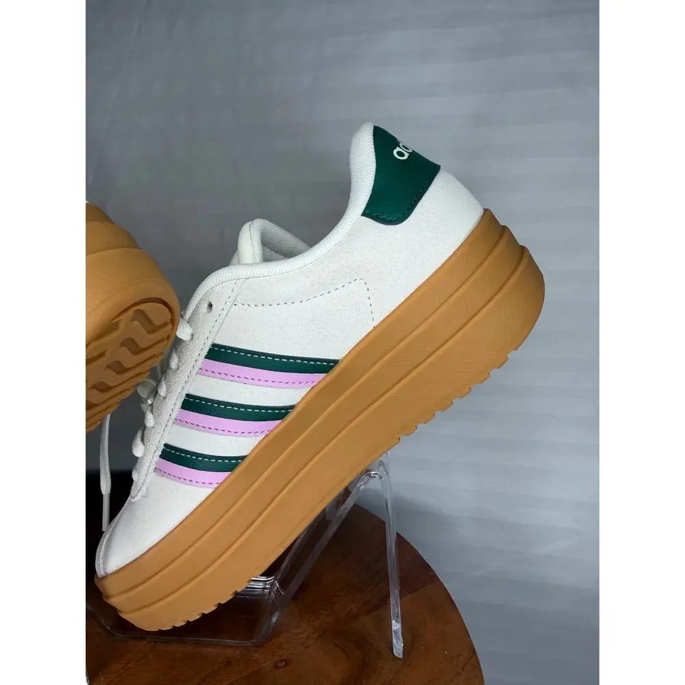 Adidas VL Court Bold Platform Sneakers White Pink Green Gum Women’s 6.5 NWT